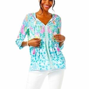 Lilly Pulitzer Marilina Tunic Caribbean Citrus Multi Size XXS NEW